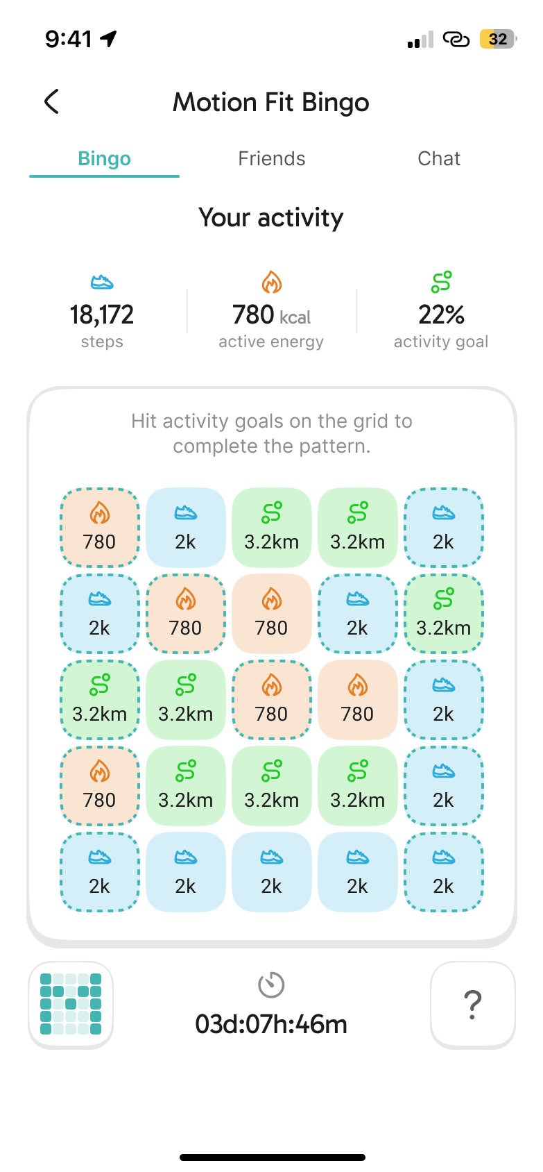 Motion weekly fitness goal + tamagotchi style pet
