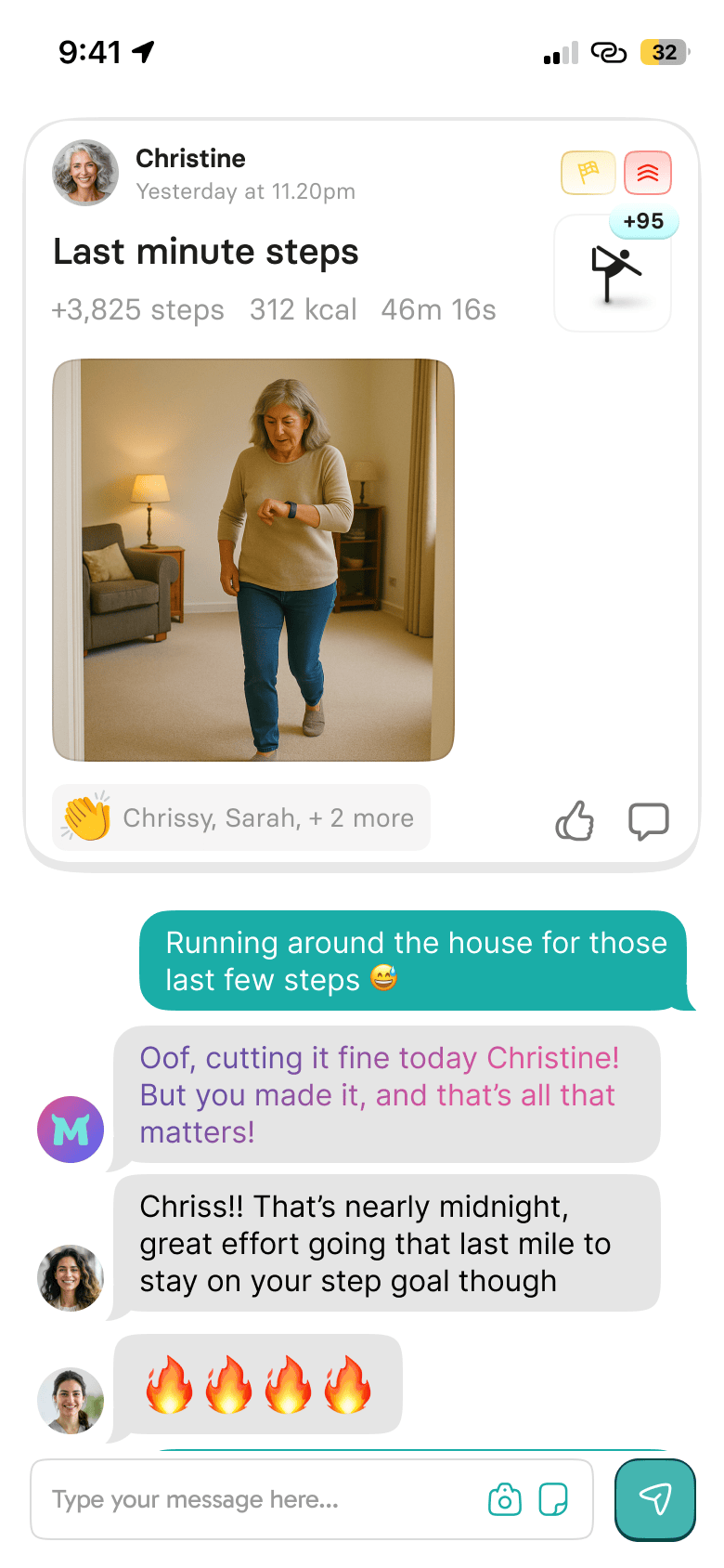 Motion weekly fitness goal + tamagotchi style pet