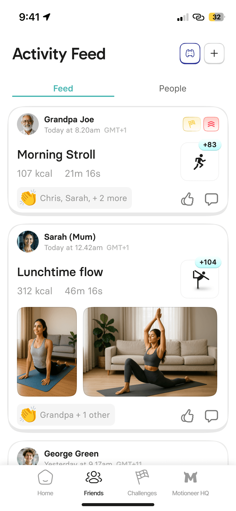 Motion weekly fitness goal + tamagotchi style pet