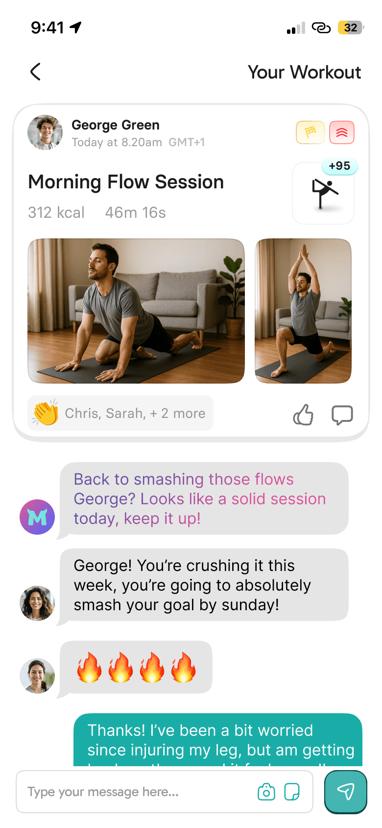 Motion weekly fitness goal + tamagotchi style pet