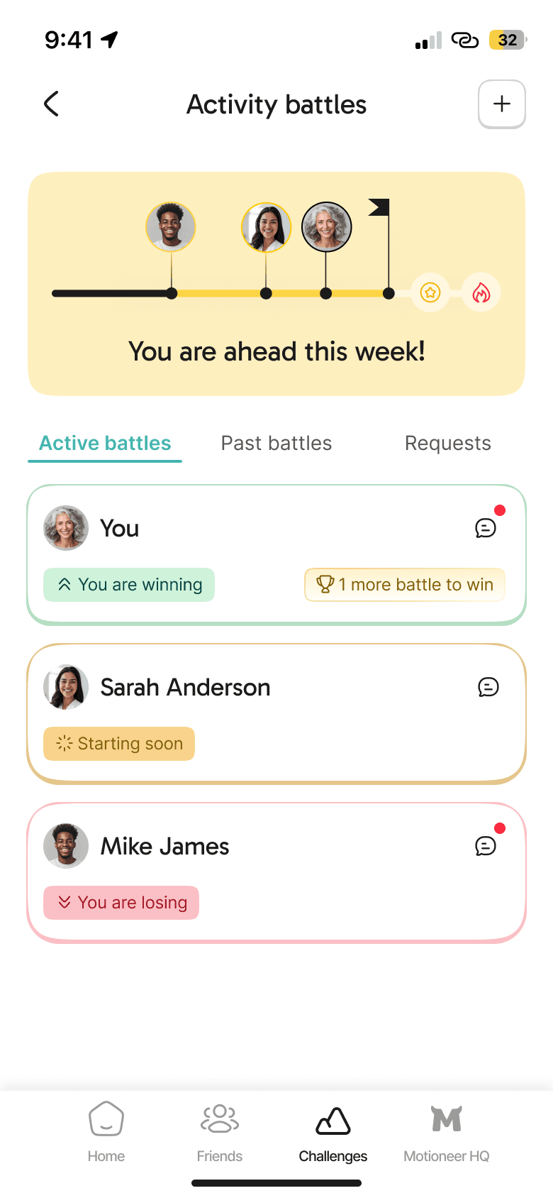 A mum and friends in a weekly step challenge