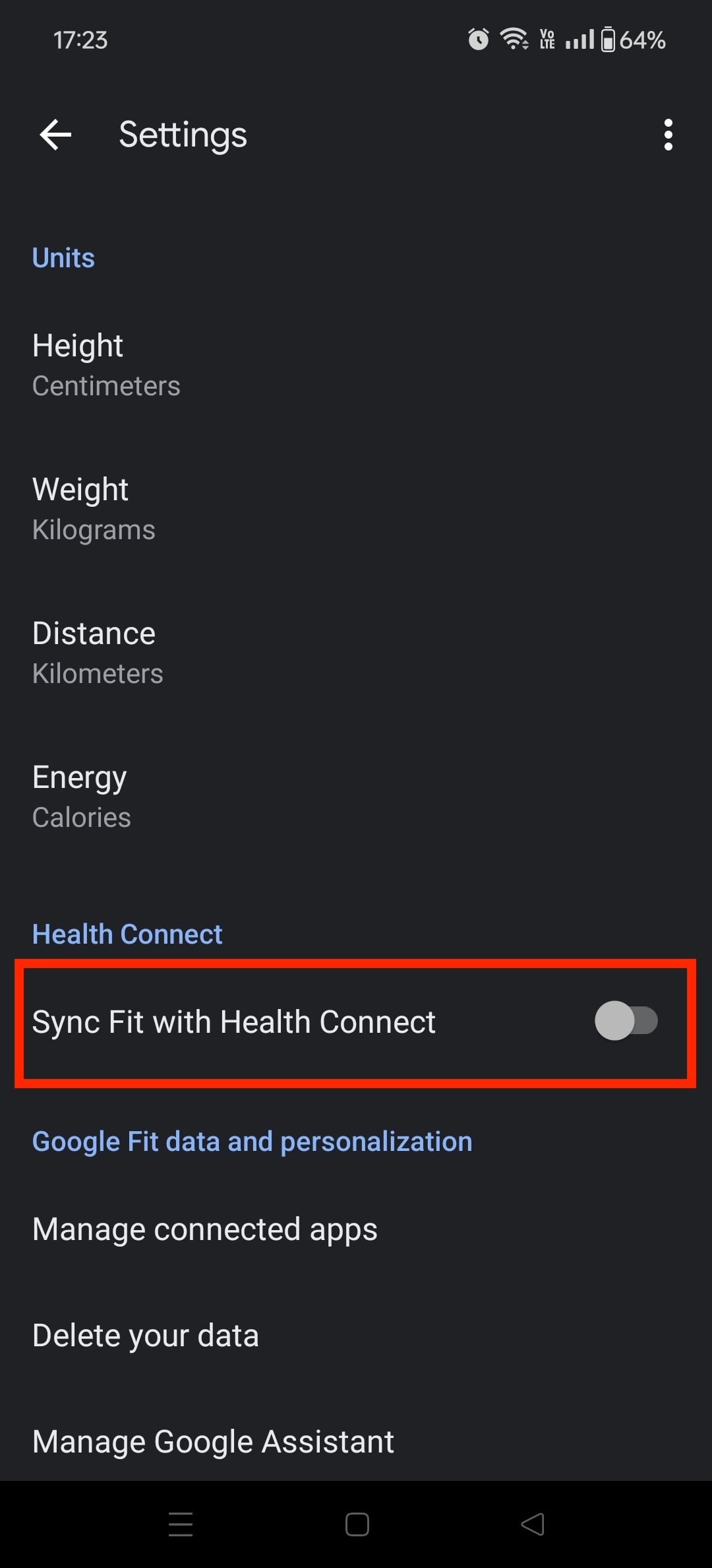 Enable Health Connect